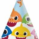 PROCOS 6 Baby Shark Cone Shaped Paper Party Hats
