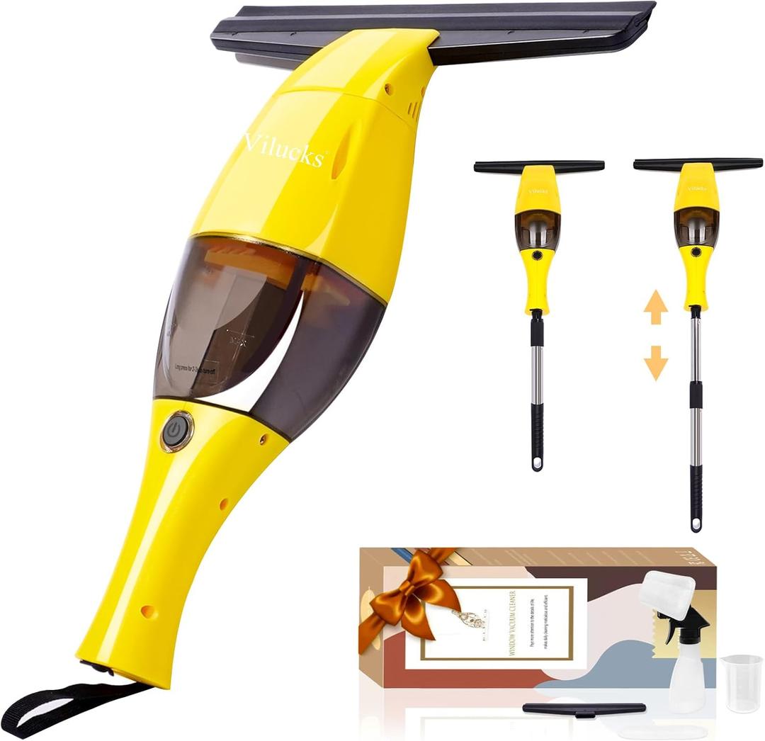 Rechargeable Window Vac, Window Vacuum Squeegee Cordless, Window Cleaner Vacuum, Electric Cleaning Tool for Windows, Mirrors, Tiles, Glass Doors and Car Windshield, 11 Inches