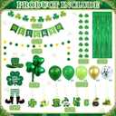 St Patrick's Day Decorations Kit,St Patricks Day Decorations Foil Fringe Curtains,Shamrock Lucky Banner,Clover Hanging Swirls,Door Hanging Ornament,Shamrock Garlands,Balloons for Home Party Supplies