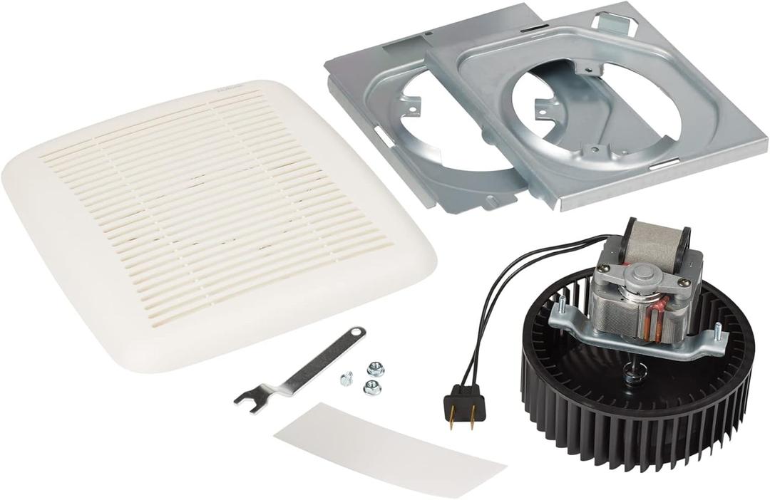 Broan-NuTone BKR60 QuickKit Ultra-Quiet Bath Fan Replacement Motor and Cover/Grille, 60 CFM, 20% more power, White