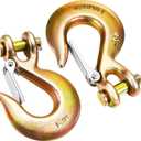Moxweyeni 2Pack 1/4 Clevis Slip Hook with Safety Latch, Heavy Duty Forged G70 Steel Chain for Deck Hauler Receiver Hitches Trailer Wiring, Winch, Tow, and Chain Hook