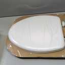 Mayfair Padded Toilet Seat, Cushioned Soft Vinyl over Wood Core Seat, Secure Hinges, Easy Clean, Made in USA, Elongated, White