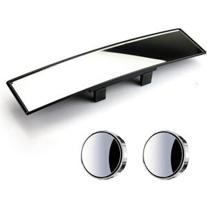 3Pcs Car Rear View Mirror and Blind Spot Side Mirror Set,12" Universal Rearview Mirrors Extra Big Wide Angle Rearview Mirrors Car Inside Mirror for SUV, Vans, Trucks