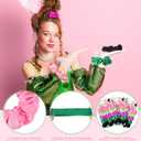 60 Pcs Christmas Witch Party Favors Bulk Pink and Green Hair Scrunchies with 12 Pcs Hair Don't Care Cards Elastic Bobbles Ropes Witch Themed Accessories Christmas Party Gifts Stocking Stuffers