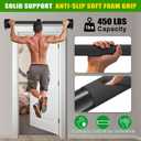 SELEWARE Heavy Duty Wall Mount Pull Up Bar, Joist Mount Chin Up Bar for Doorway, Sturdy Steel Construction, w/Resistance Band Hooks, Fits 32"/36" Wall Studs for Home Gym Strength Training