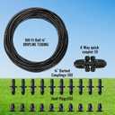 MIXC 1/4" Irrigation Dripline Tubing (100 Ft Roll), Saving 80% Water, 6" Emitter Spacing, 0.5 GPH Emitters Built-In Drip Irrigation Line with 1/4" Fittings Included, Black