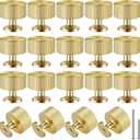 Ferraycle 25 Pack 1'' Solid Knobs Shoe Cabinets Knob and Pulls Gold Cabinet Handles Metal Dresser Handles Modern Decorative Hardware for Cabinets Door Kitchen with Screws(Round)