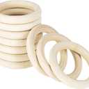 10 Pack Wood Rings for Crafts, Natural Wood Rings for Macrame, Unfinished Wooden Rings for DIY Pendant Connectors Jewelry Making - 6 Inch / 150 mm Diameter