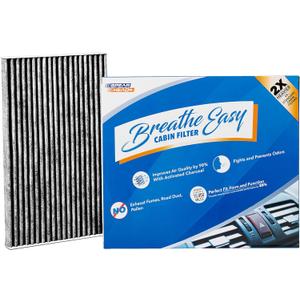 Spearhead Odor Defense Breathe Easy AC & Heater Cabin Filter | Fits 09-14 Cube, 11-17 Juke, 11-25 Leaf, 13-19 Sentra Like OEM | Up to 25% Longer Lasting w/Activated Carbon (BE-177)