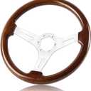 14-inch wooden steering wheel, six hole bolt classic wood grain steering wheel for Corvette 1963-1982