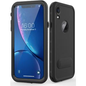 Diverbox for iPhone xr Case Waterproof,Shockproof Dustproof IP68 Full-Body Sturdy with Kickstand Case Built-in Screen Protector,Underwater Full Sealed Cover Protective for iPhone xr (Black)
