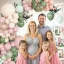 153Pcs Pink and Sage Green Balloon Arch Kit, Baby in Bloom Baby Shower Decorations for Girl Boxes with Letters (A-Z+Baby) for Boho Floral Baby Shower Birthday Gender Reveal Party Supplies