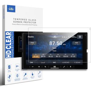 9H Tempered Glass Screen Protector Compatible with Alpine iLX-W670 & iLX-W770 Digital Multimedia Receiver 7 Inch Touchsreen Anti Scratch/Fingerprint (HD Clear)
