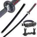 Cold Blade Demon Katana - 41 Inch Anime Replica with Belt and Stand - Durable Sword Perfect for Cosplay - Nichirin Sword with Authentic Design