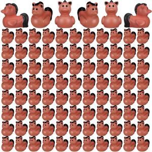 100 Pcs Mini Resin Horse Ducks Tiny Horse Duck Figurines for Safari Animal Miniature Landscape Garden Accessories Dollhouse Birthday Party Favors
