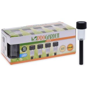 ProGarden Set of 12 Warm White LED Solar Powered Garden Stake Light Lamps