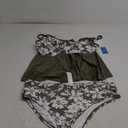 CUPSHE Women's Plus Size Tankini Sets Scoop Neck Flowy Hem Two Piece Swimsuits Adjustable Straps Mid Rise Back Hollow (3X-Large Plus, Olive Green/Floral)