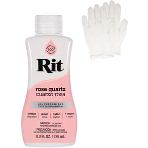 Rit Dye Liquid Fabric Dye for Crafting, Clothing, and Dcor 8 oz. Bottle Rose Quartz (Gloves Included)