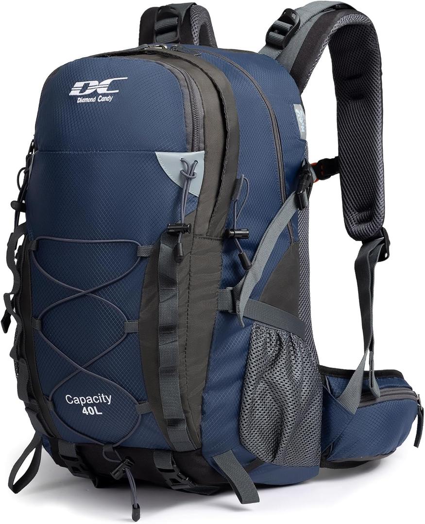Diamond Candy Waterproof Hiking Backpack for Men and Women, Lightweight Day Pack for Travel Camping (Royalblue)