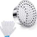 Moxweyeni 1 Pcs PVC Termination Cap for 4" Inner Diameter, Mesh Screen Vent Cover 304 Stainless Steel, for Furnace & Roof Vent Cap, Round Air Outlet Exhaust Water Drains Pipe with Gloves