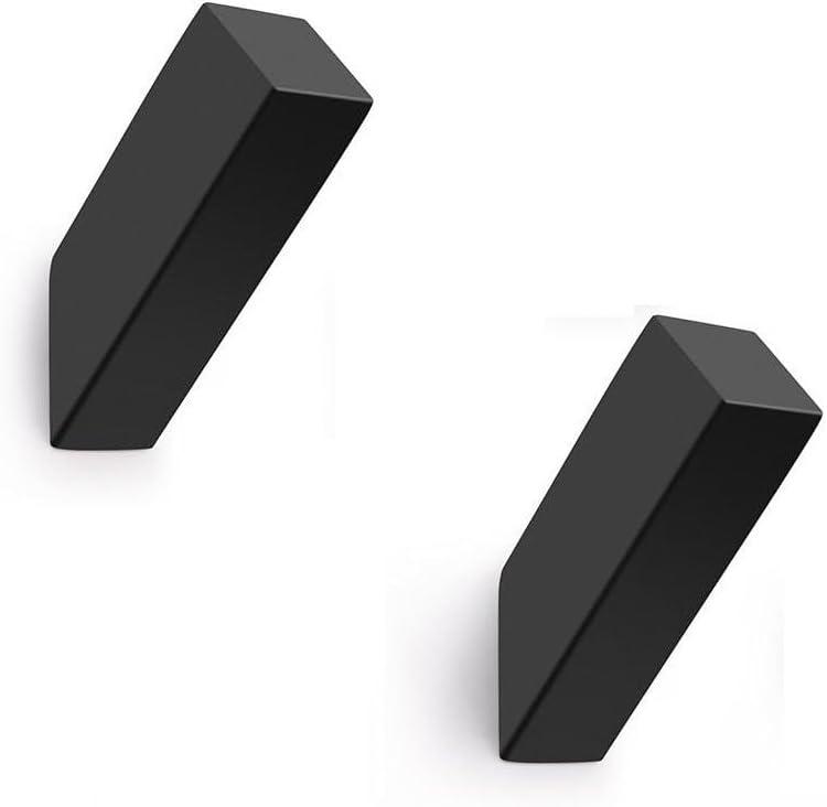 Black Towel Hooks Wall Mounted, SUS 304 Stainless Steel Towel & Robe Hooks, Modern Heavy Duty Wall Hooks Waterproof for Bathroom and Outdoor, Matte Black (2-Pack)