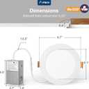 Amico 12 Pack 6 Inch 5CCT Ultra-Thin LED Recessed Ceiling Light with Junction Box, 1050LM Brightness, Dimmable Canless Wafer Downlight, 12W, ETL&FCC (White)