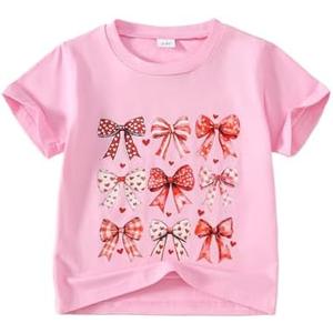 Tinypainter Little Girl Valentines Day Shirt Bow/Heart Clothes Toddler Valentines Day Outfit 3-4Y