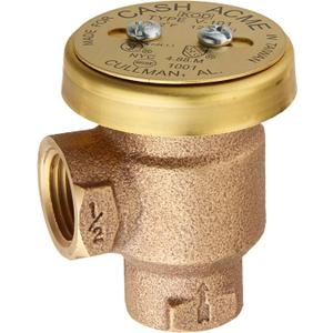 Cash Acme 1/2 Inch V-101 Anti-Siphon Vacuum Breaker, Brass Plumbing Fitting, 17383-0000