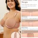 BRABIC Minimizer Bras for Women with Supportive Underwire Unlined Full Coverage Seamless Nude T-Shirt Bra (40D, Dark Nude)