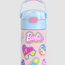 THERMOS FUNTAINER Water Bottle with Straw - 12 Ounce - Kids Stainless Steel Vacuum Insulated Water Bottle with Lid, Barbie
