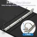 SUNEE 3 Ring Binders 1 Inch 12 Pack, Clear View Three Ring PVC-Free (Fit 8.5x11 Inches) for School or Office Supplies, Black