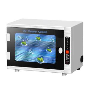 UV Light Nail Tool Cleaning Machine 12L High Capacity UV Cleaning Cabinet Salon Tools Cleaning Box with Timer Setting (White)