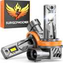 H11/H9/H8/H16 Light Bulb, 50000LM Super Brighter, 1:1 Mini Size,6500K Cool White H11 Off Road Light or Fog Light Bulbs Pack of 2