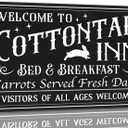 Welcome To Cottontail Inn Bed And Breakfast Tin Sign Easter Vintage Metal Signs Funny Rabbit Decor Signs Spring Egg Bouquet Chick Wall Art Decor For Home Farm Farmhouse Easter Party 5.5x8 Inch (P2)