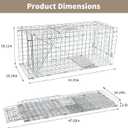 Animal Traps,Live Animal Trap for Cats,Raccoons,Rabbits,cat Trap for Stray Cats,Live Traps for Raccoons,Steel Foldable with Pedal Triggers (41.33 x 16.14 x 18.11 inches)