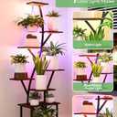 Plant Stand Indoor with Grow Lights 64" Tall Plant Shelf Corner Lighted Plant Stands for Indoor Growing Multiple Metal 8 Tiered Large S-Shape Flower Plant Rack for Home Decor Patio Balcony
