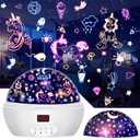 MOKOQI Kid Unicorn Night Light for Girls, Star Projector Night Lights Rotating Light Projector with Timer Color Changing Birthday Christmas Gifts for 3-5-10 Year Old Girl