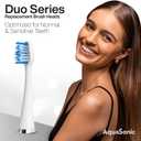 AquaSonic Genuine Duo Series Replacement Brush Heads | for Normal & Sensitive Teeth | Compatible with Duo Series & Home Dental Center Toothbrush Handles | NOT Compatible with Duo Series Pro