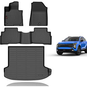 KELCSEECS Floor Mats & Cargo Liner for 2026 Kia Sportage Hybrid(Not Fit for PHEV) All Weather Car Mats Trunk Mat Kia Sportage Hybrid Floor Mats Accessories Black