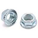 4 x 1/2"-13 Serrated Flange Hex Nuts, Carbon Steel, Zinc Plated Finish, Hexagon Nuts with Serrated Flange Washer Head, by Glvaner, 10 PCS