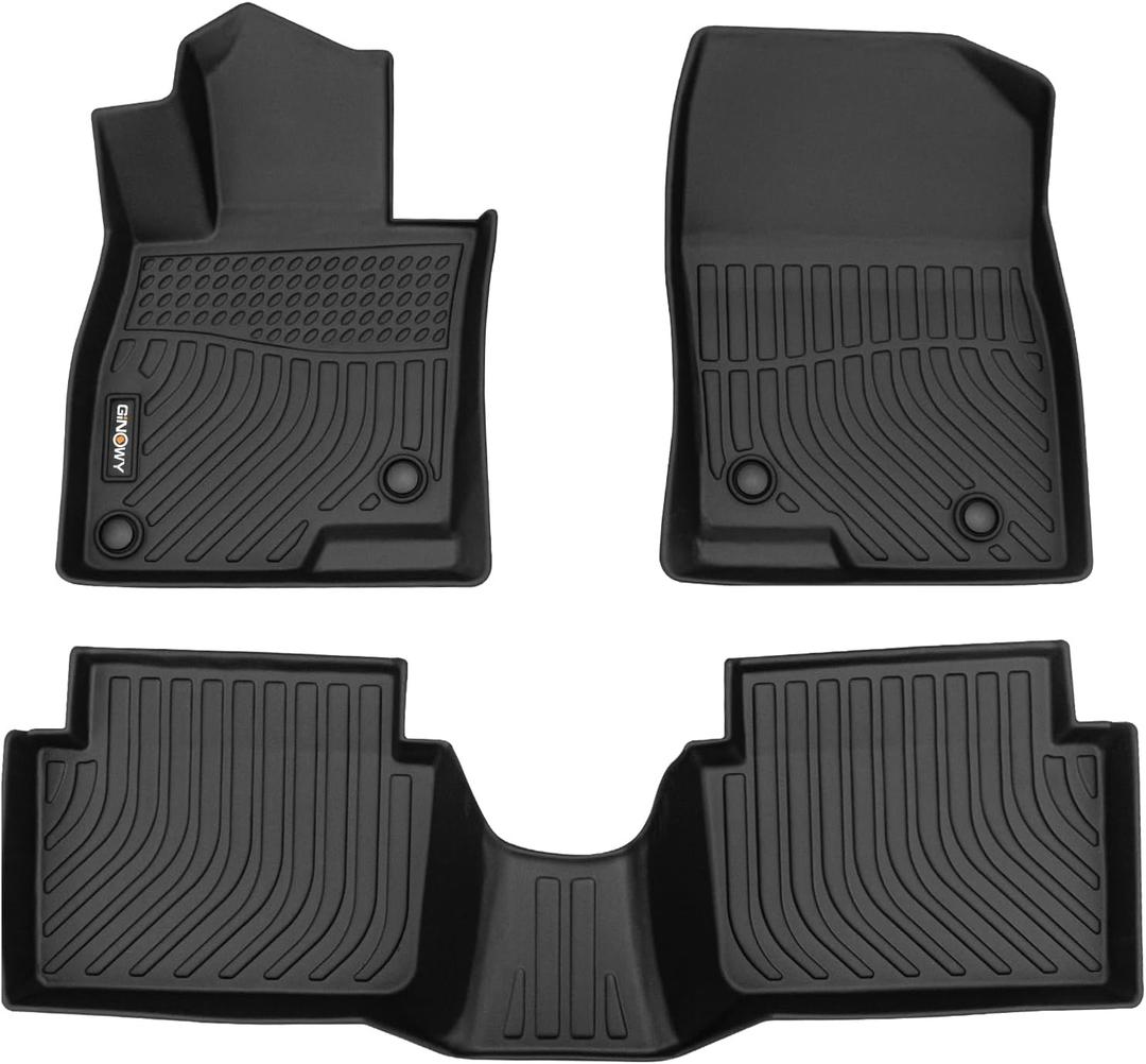 GINOWY- Floor Mats for Mazda 3 2018-2014, TPE All Weather Protection Car Mats for Mazda 3 2018 Non-Slip Floor Liners Waterproof Heavy Duty Automotive Accessories Black