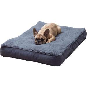 Happy Hounds Daisy Deluxe Supportive Sherpa Dog Bed, Small (36 x 24 in.), Prussian Blue