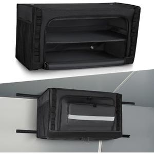 24" RV Overhead Storage Cabinet, Soft-Sided Overhead Organizer for Vans, RV Organizer Storage Cabinet Compatible with Mercedes-Benz Sprinter, Ford Transit & RAM Promaster Vans, Black
