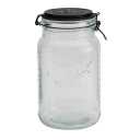 Mason Craft & More Glass Clamp Jar With Black Lid, 3.5 L 