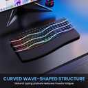 COLIKES Ergonomic Wireless Keyboard and Mouse Silent, Rechargeable Wave Keyboard with 15 Lighting RGB Backlit Effects, Soft Leather Wrist Rest, 3200 DPI Mouse for PC Computer Laptop Windows Mac