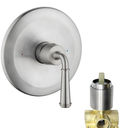 Shower Handle Valve Single Function Round Shower Mixer Valve and Trim Kit Wall Mounted Shower Faucet Control Valve