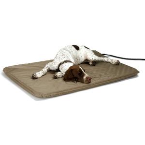 K&H Pet Products Lectro-Soft Orthopedic Outdoor Heated Dog or Cat Bed for Large Dogs or Multiple Cats, Safety Listed Warming Pad, Waterproof, Soft & Flexible, Washable Cover - Large 36 x 25in Tan 60W