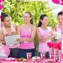 Vesici 300 Pcs Breast Cancer Awareness Party Supplies Pink Ribbon Disposable Paper Plates Napkins and Cups & Cutlery Tableware Set for 50 Guests Breast Cancer Birthday Campaign Party Decorations