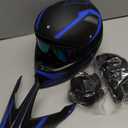 Youth Dirt Bike Helmet Set Includes Gloves, Goggles, Mask, Ideal Helmet for Kids 8-14, Premium Safety Gear for Dirt Bike Helmets Enthusiasts - DOT Approved (Dark Blue,M)