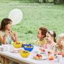 Berglander Plastic Bowls Set of 12 Pieces 25oz, UKR Color Reusable and Sturdy Ramen Bowl, Soup Bowls, Cereal Bowl for Adult, Kids, Home, Restaurant, Garden, Picnic, Camping, Poolside, Outdoor